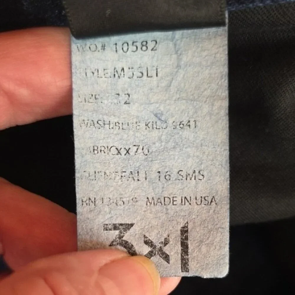 NWOT $285 3X1 NYC MEN'S M5 SELVEDGE SLIM STRAIGHT LEG JEANS IN BLUE SIZE 32